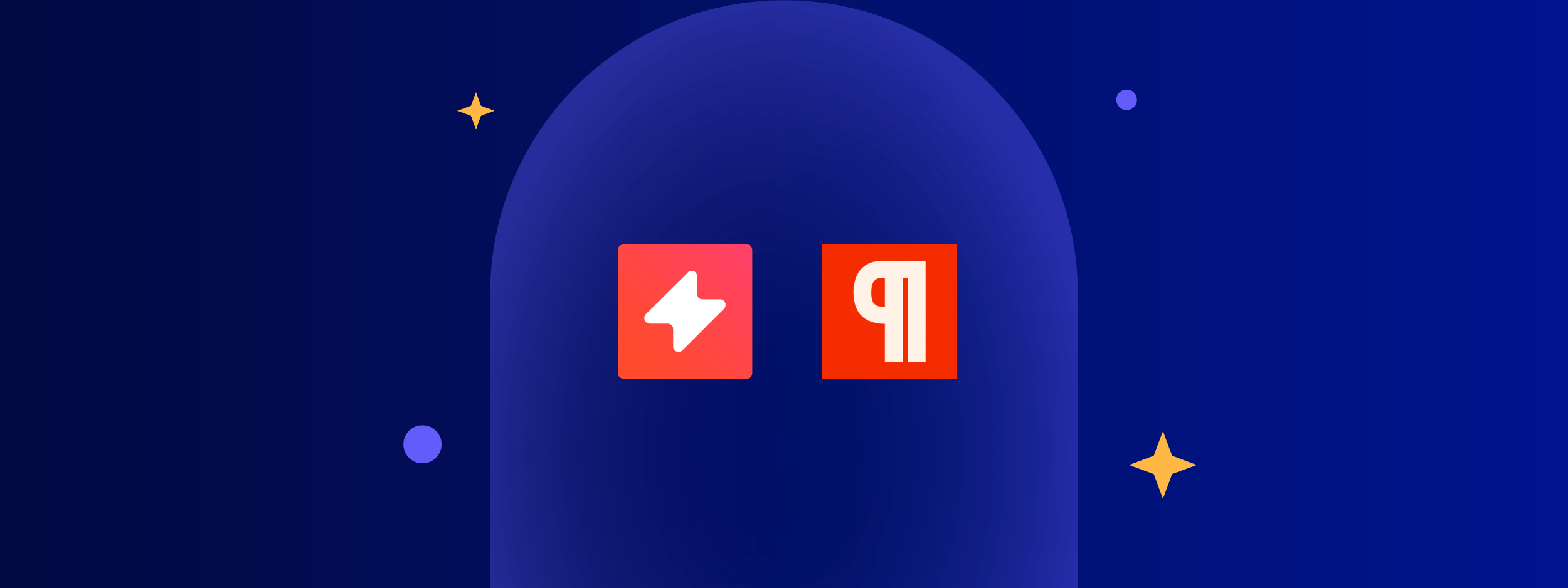 UpSlide favicon (white bolt on red squared background) next to Partech favicon (A stylized letter P) on blue background surrounded by small stars