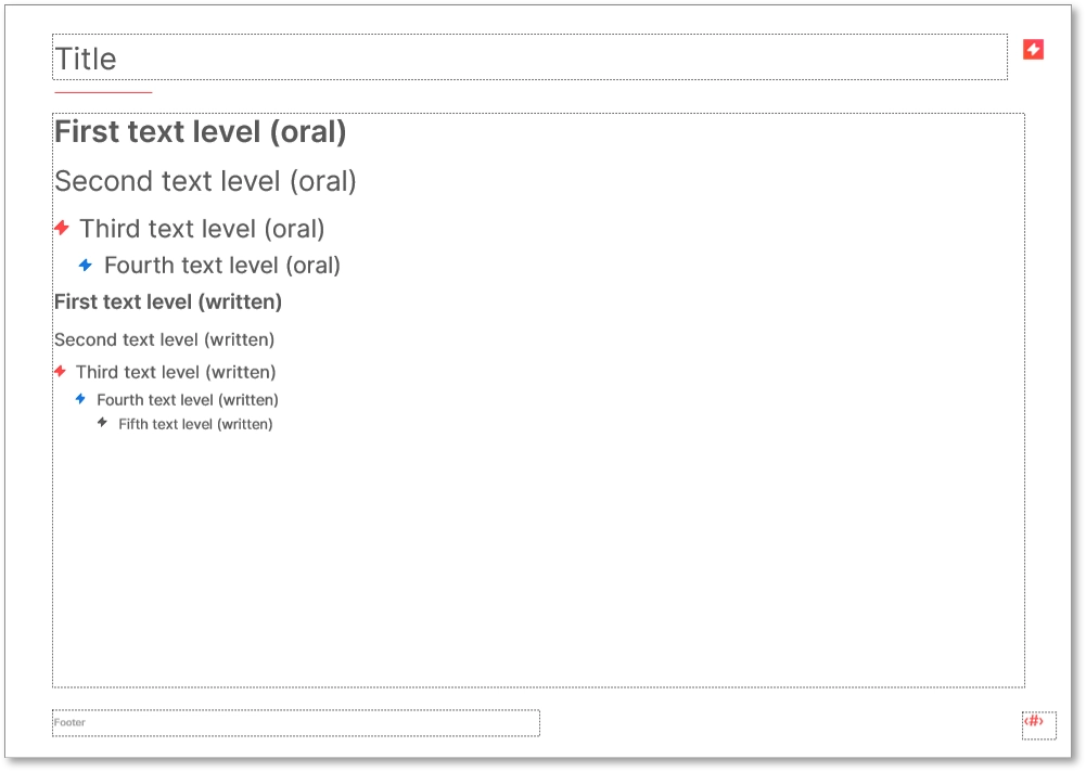 Update text levels in the master layout