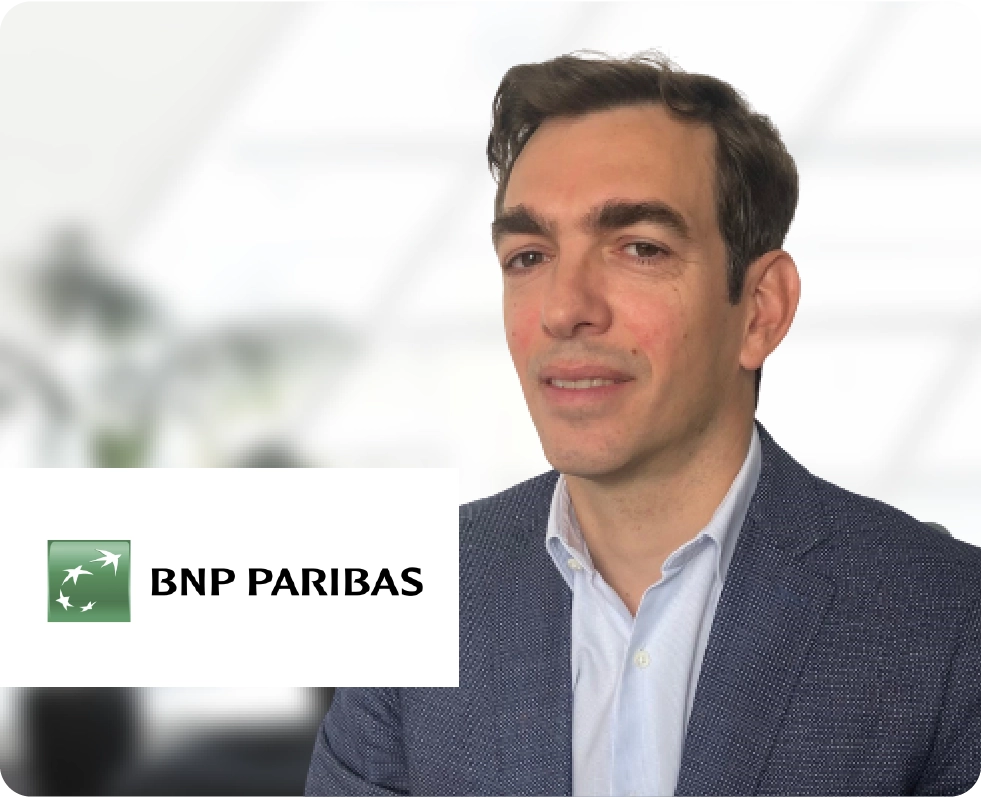 Picture of a man next to the BNP Paribas Logo