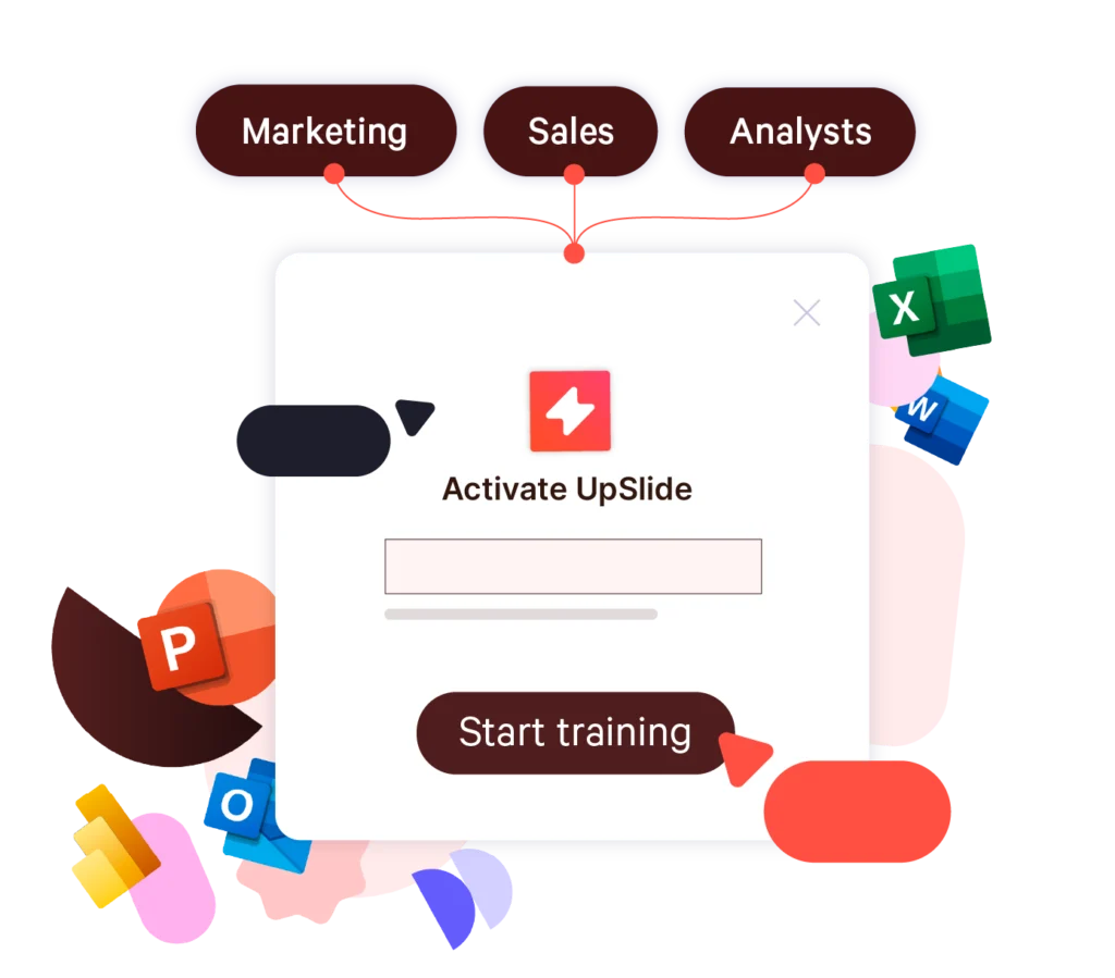 A visual showing how UpSlide approaches software implementation