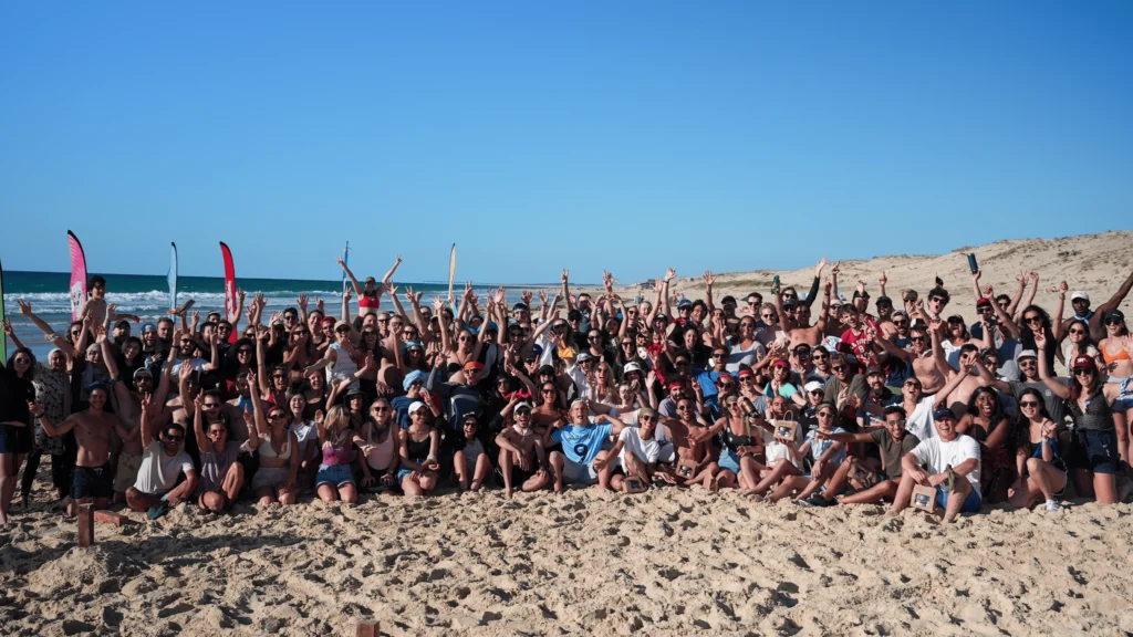 A group of people at the beach.