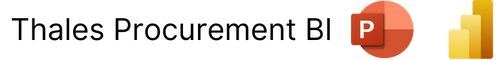 Text reading Thales Procurement BI with the powerpoint and power bi logos