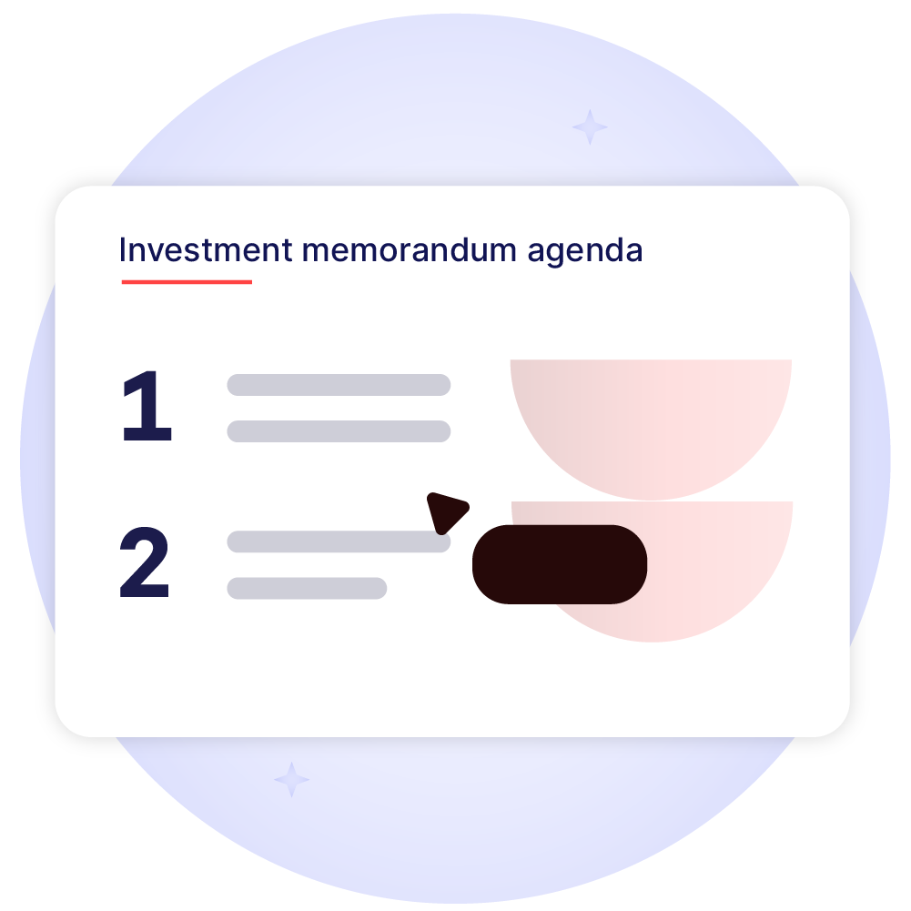 Agenda pour un mémorandum d'investissement dans PowerPoint.