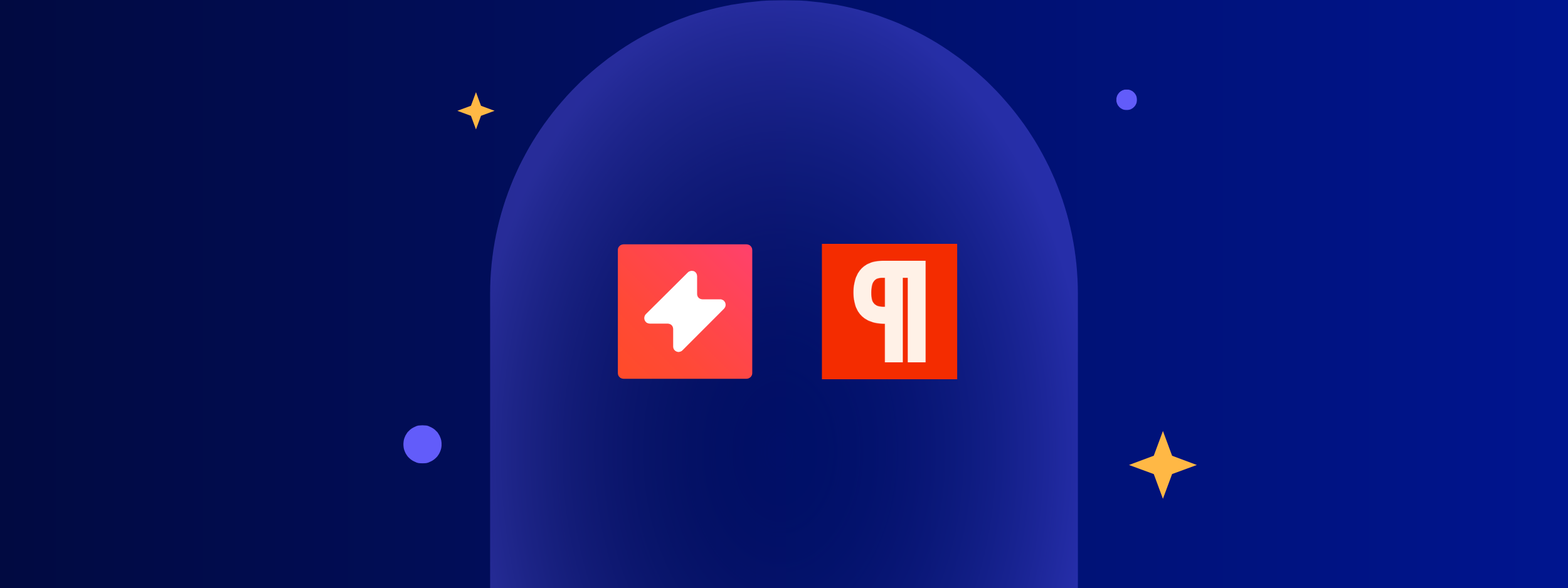 UpSlide favicon (white bolt on red squared background) next to Partech favicon (A stylized letter P) on blue background surrounded by small stars