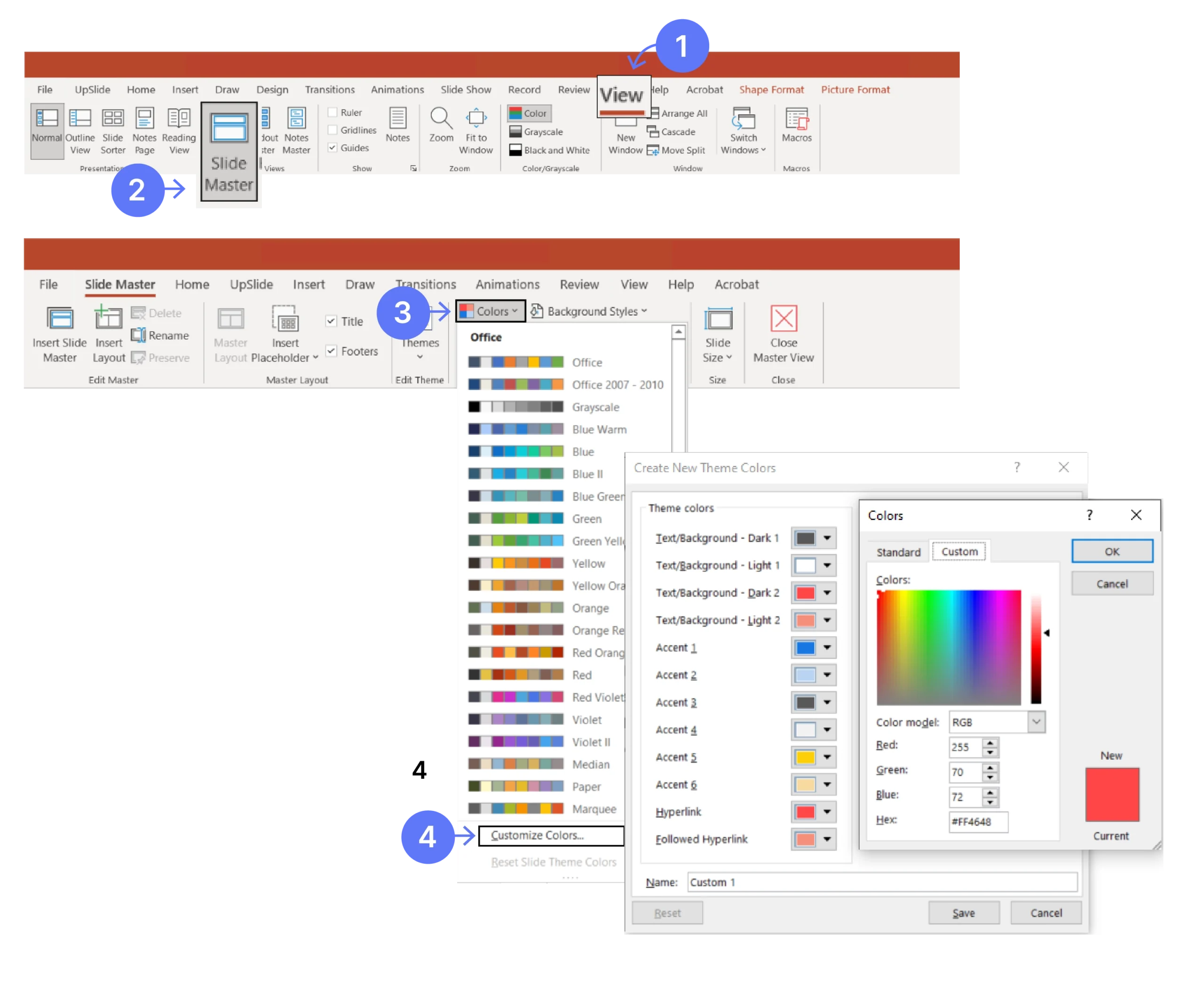 How to customize colors in PowerPoint