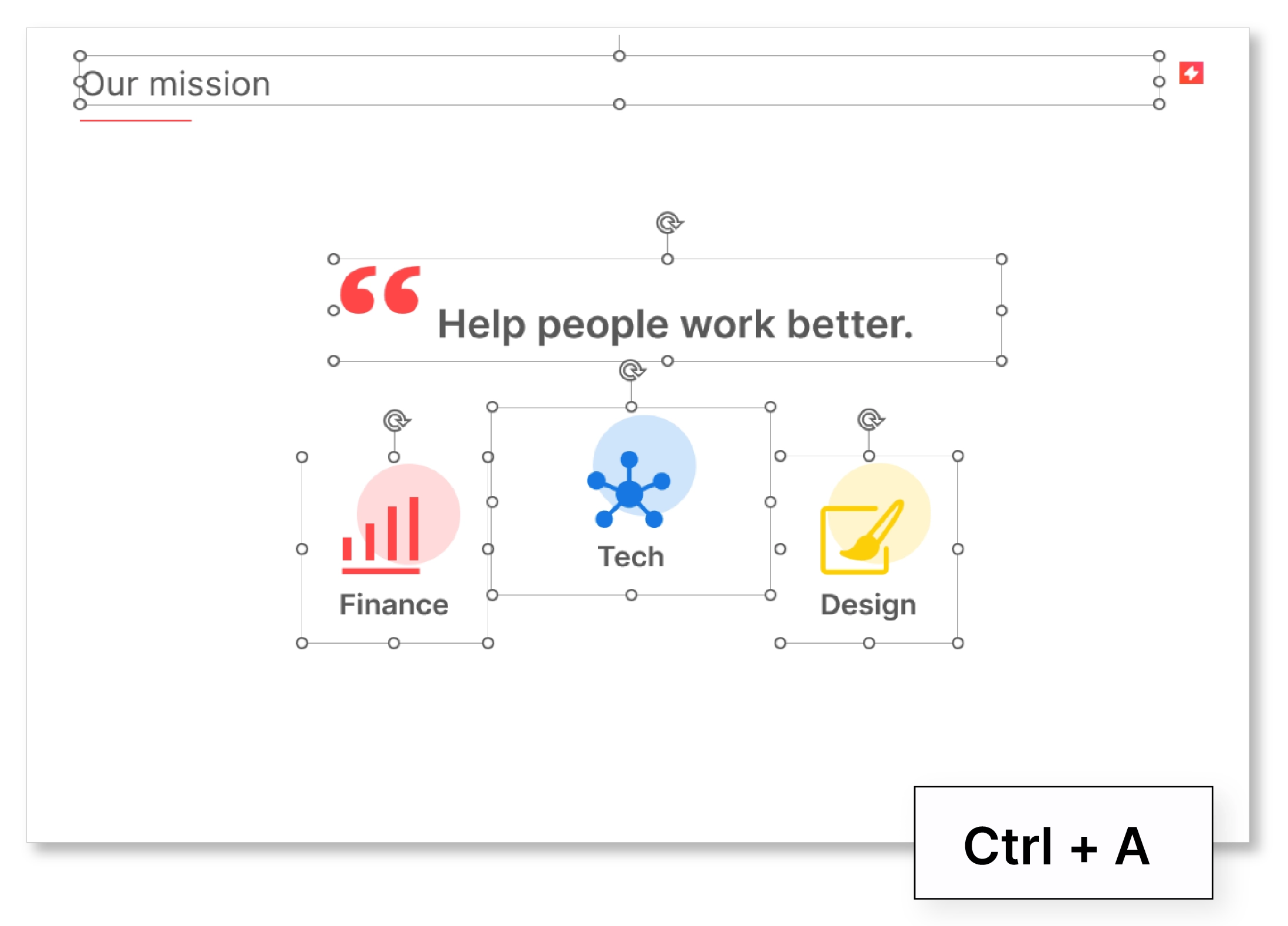 How to select all slide elements with CTRL + A