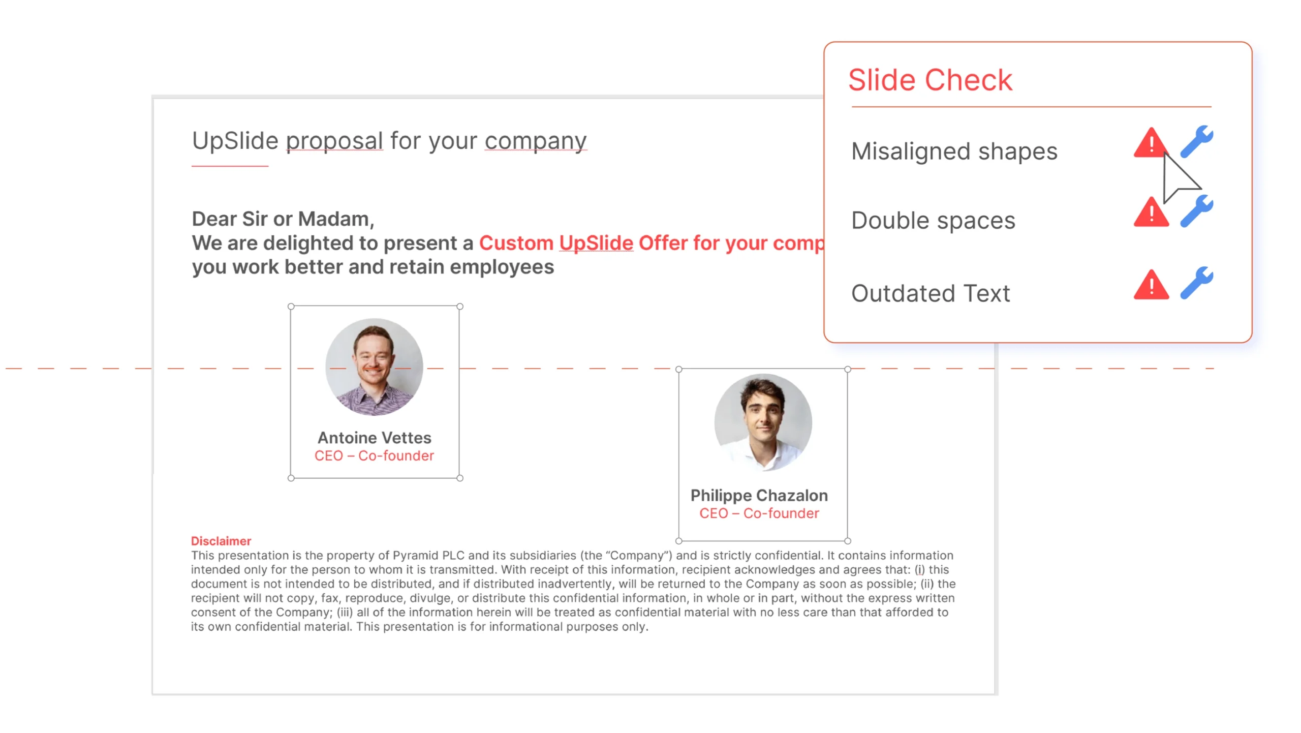 UpSlide's Slide Check in PowerPoint