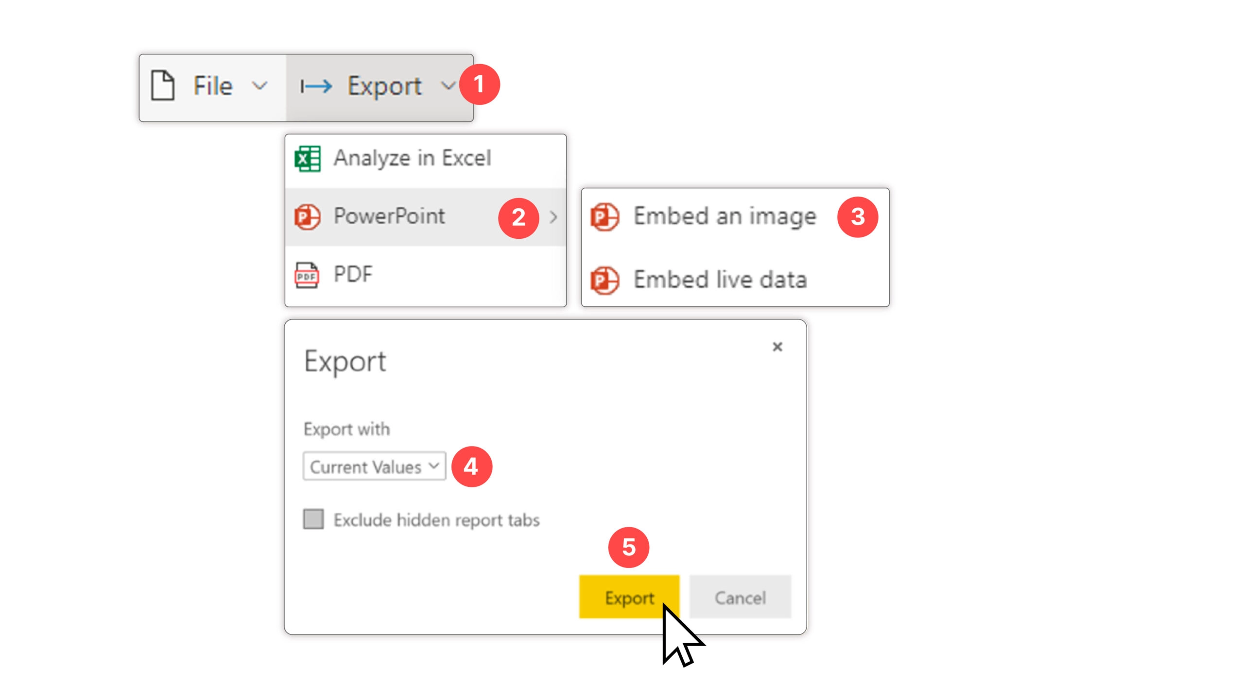 Microsoft exportation native de Power BI vers PowerPoint