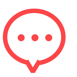 A speech bubble icon with three dots