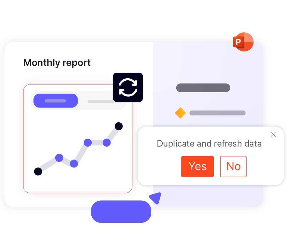 Picture showing how to export and refresh data in monthly reports