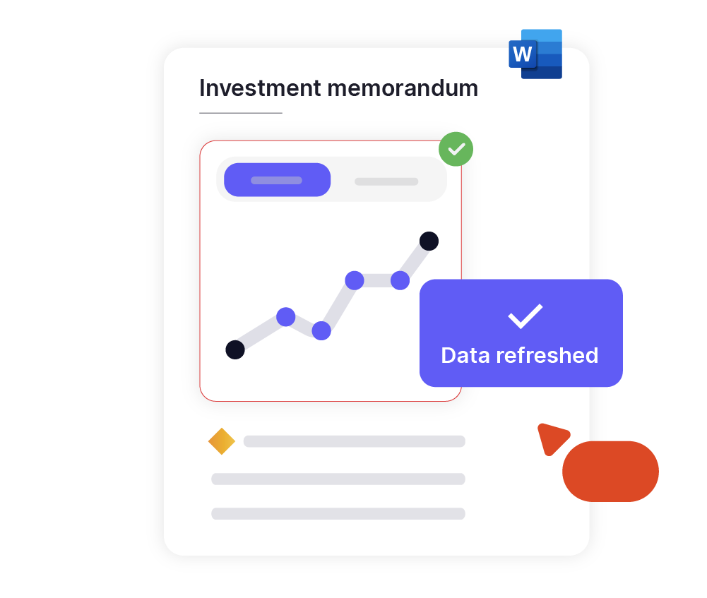 Picture showing refreshed data in an information memorandum