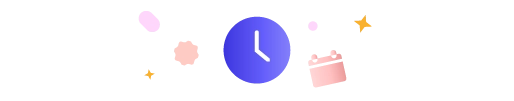 Icons showing saving time