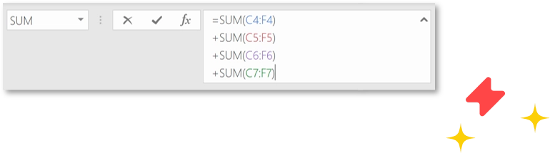 A picture showing an expanded formula bar in an Excel workbook