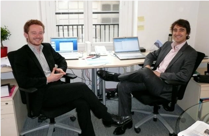 A picture of UpSlide's founders, Antoine and Philippe