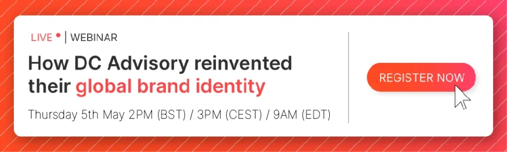 A webinar banner that showcases how DC Advisory reinvented their global brand identity